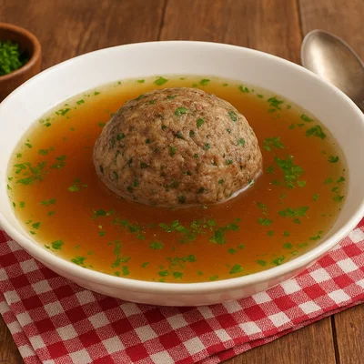 Leberknödel in klarer Rindersuppe
