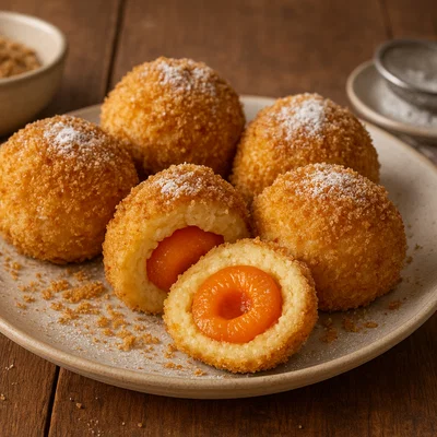 Marillenknödel aus Topfenteig