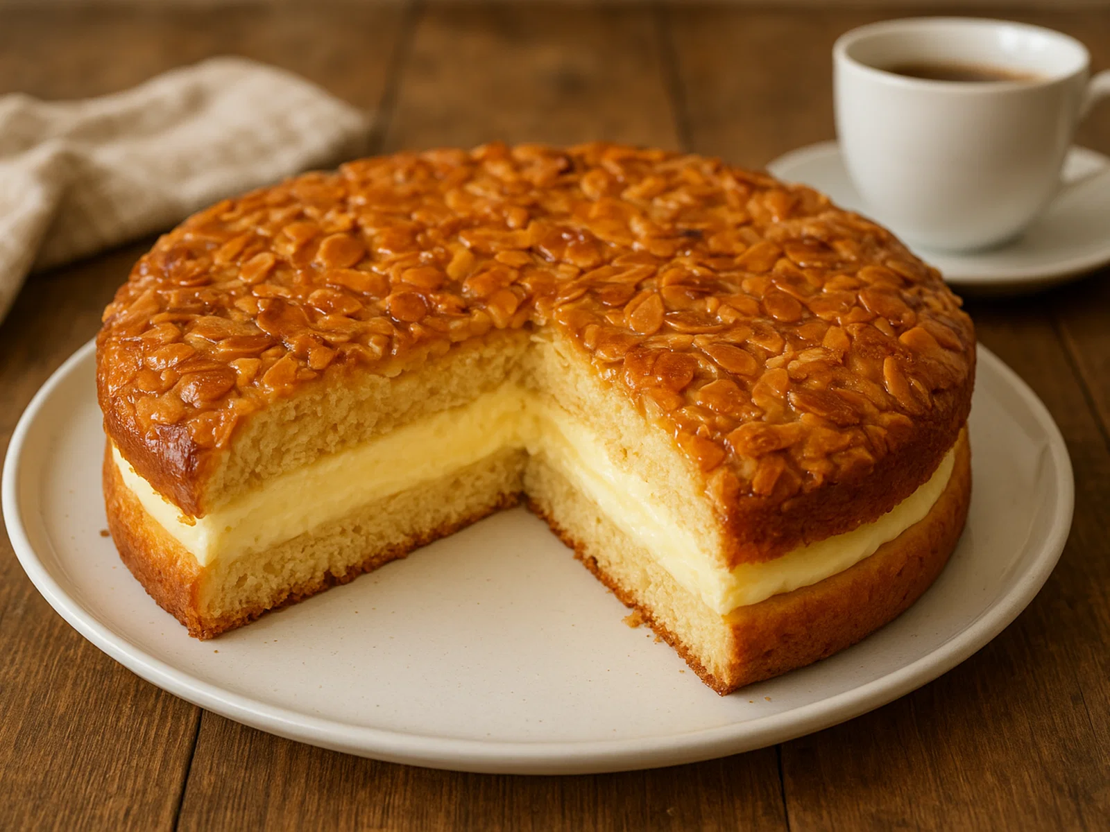Klassischer Bienenstich mit Vanillecreme