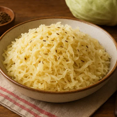Hausgemachtes Sauerkraut aus Weißkohl