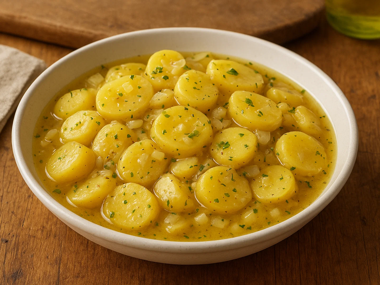 Wiener Erdäpfelsalat in warmer Essig-Öl-Marinade