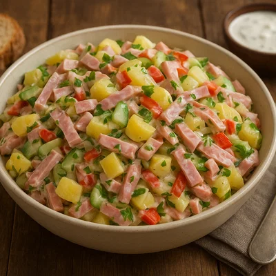 Selchfleischsalat mit Essig-Öl- oder Cremedressing