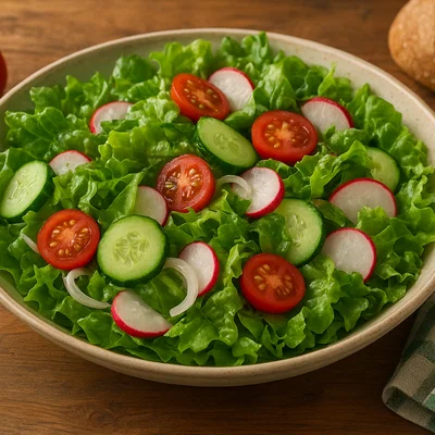 Bunter Bauernsalat mit Essig-Öl-Dressing