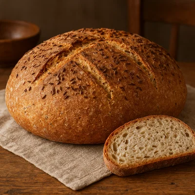 Traditionelles Kümmelbrot aus Weizen und Roggen