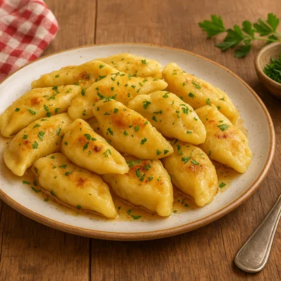 Kärntner Erdäpfelnudeln mit brauner Butter und Kräutern