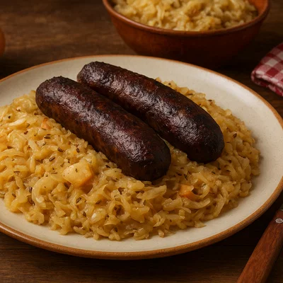 Kärntner Blunzn mit Kraut
