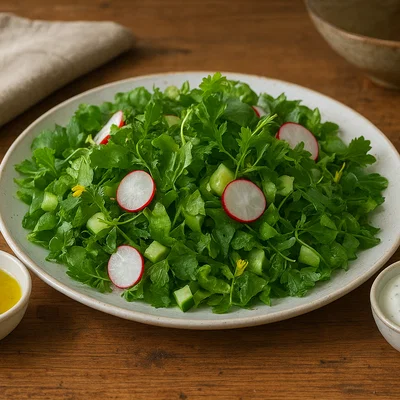 Kärntner Wildkräutersalat mit zwei Dressings