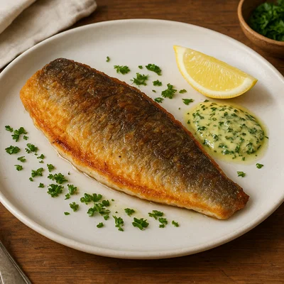 Gebratener Donau-Zander mit Zitronen-Kräuter-Butter