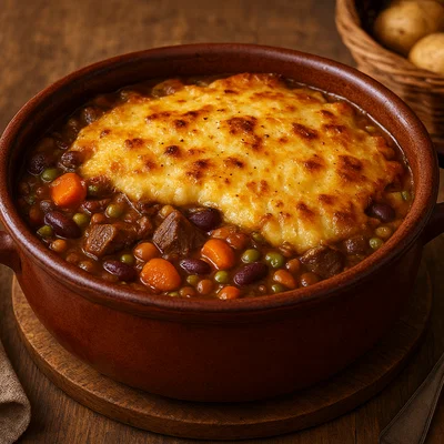Mondseer Alm-Eintopf mit Käsehaube