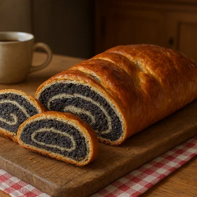 Traditioneller Mohnbeugel (östlicher Mohnstrudel)