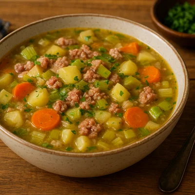 Herzhafte Mettensuppe nach regionaler Art