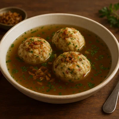 Speckknödelsuppe – traditionelle, würzige Knödelsuppe