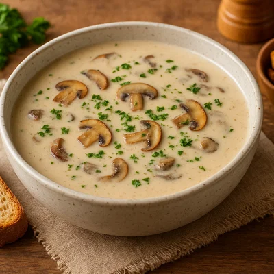 Cremige Schwammerlsuppe aus Waldpilzen