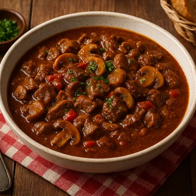 Salzburger Pilzgulasch mit Rindfleisch