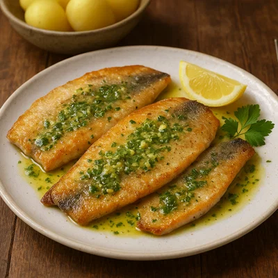 Forellenfilet mit Kräuterbutter aus der Pfanne
