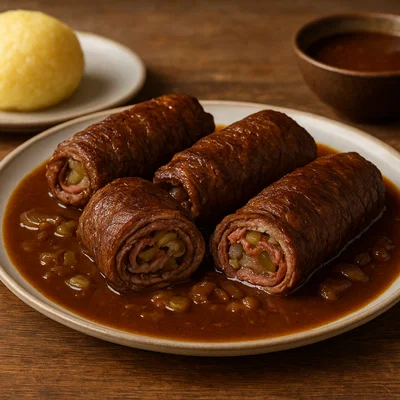 Salzburger Speckroulade in kräftiger Bratensauce