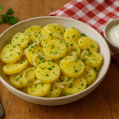 Salzburger Erdäpfelsalat mit wahlweise Essig-Öl- oder Cremedressing