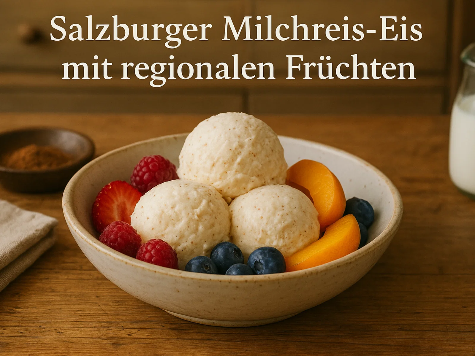 Salzburger Milchreis-Eis mit regionalen Früchten