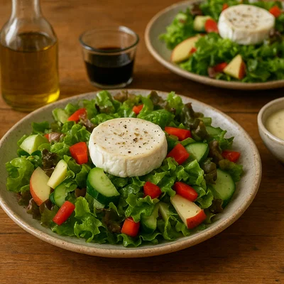 Salzburger Ziegenkäse-Salat mit wahlweise Essig-Öl- oder Cremedressing