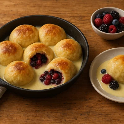 Salzburger Waldbeeren-Dampfnudeln mit Vanillesauce