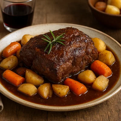 Salzburger Lammschulter mit Wurzelgemüse und Rosmarin