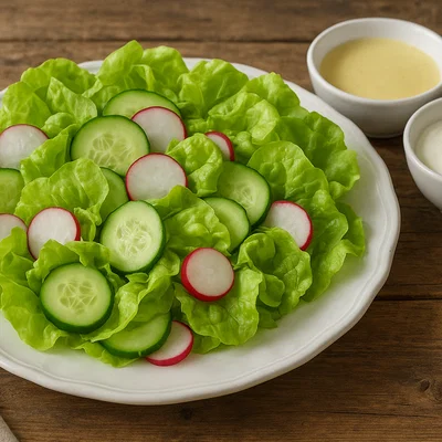 Salzburger Krauthäupel-Salat mit zwei Dressings (Essig-Öl & Cremedressing)