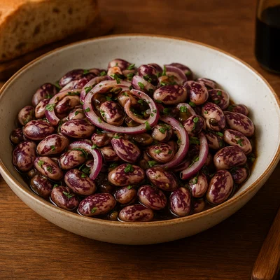 Steirischer Käferbohnensalat mit Kürbiskernöl