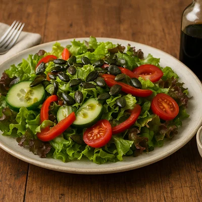 Kürbiskernöl-Salat mit Wahlweise Essig-Öl- oder Cremedressing