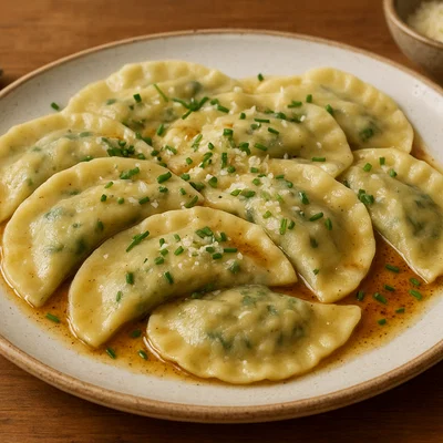 Schlutzkrapfen mit Spinat-Topfen-Füllung