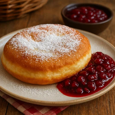 Süße Kiachl mit Preiselbeeren
