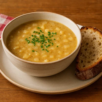 Tiroler Graukässuppe mit knusprigem Brot