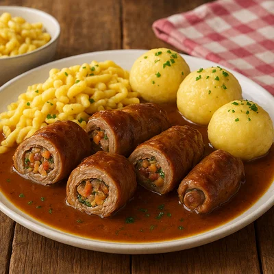 Tiroler Kalbsvögerl (gefüllte Kalbsrolladen)
