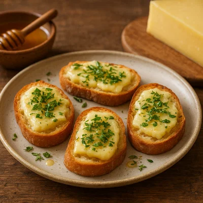 Bergkäse-Crostini mit Kräutern und Honig