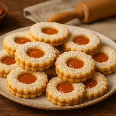 Tiroler Weihnachtskekse mit Nüssen und Marmelade