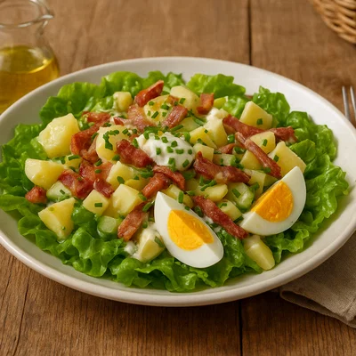 Tiroler Bauernsalat mit Essig-Öl- oder Cremedressing