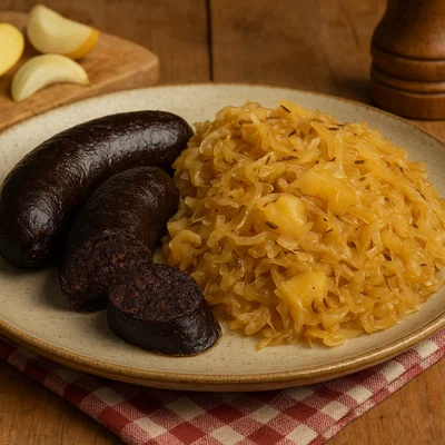 Tiroler Blunzn mit geschmortem Sauerkraut