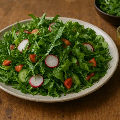 Tiroler Wildkräutersalat mit zwei Dressings (Essig-Öl oder Cremedressing)