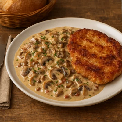 Tiroler Schwammerln mit gebratenem Fleisch
