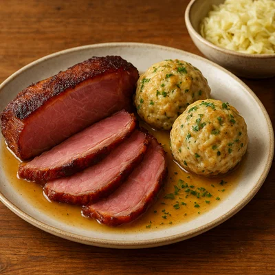 Tiroler Geselchtes Fleisch mit Speckknödeln