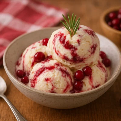 Tiroler Beereneis mit Zirbe und Preiselbeeren