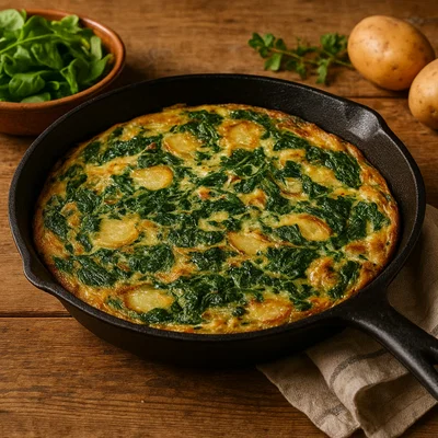 Tiroler Spinat-Frittata aus der Pfanne