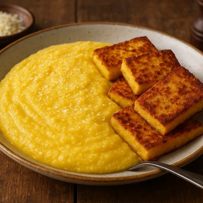 Cremige Polenta mit Option zum knusprig Gebratenen