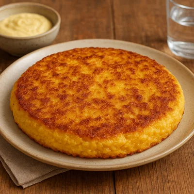Vorarlberger Riebelmais (herzhafter Maisgrießkuchen)