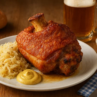 Stelze Wiener Art (Gebeizte und knusprig gebratene Schweinshaxe)