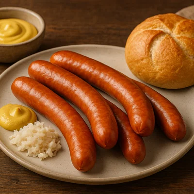 Hausgemachte Wiener Würstl (klassische Rinder- und Schweinswürste)