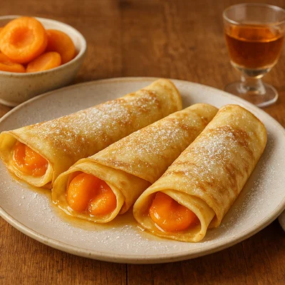 Marillenpalatschinken mit frischer Fruchtfüllung