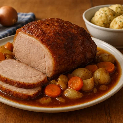 Wiener Surbraten (gepökelter Schweinsbraten aus dem Ofen)