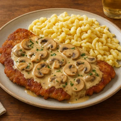 Rahmschnitzel mit Champignons