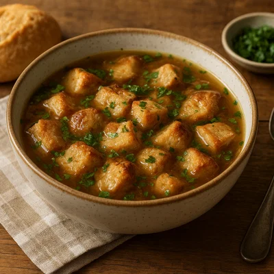 Semmelsuppe – würzige Brotsuppe aus altbackenen Semmeln