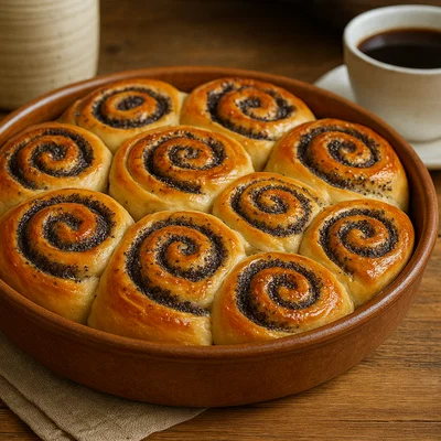 Saftige Mohnschnecken aus Hefeteig
